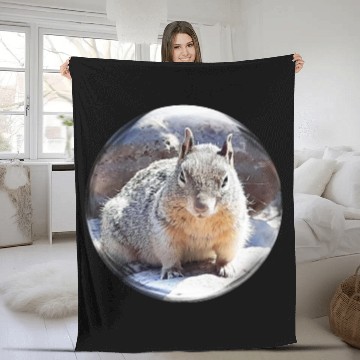 Discover Life In a Bubble Collection- Grand Canyon Squirrel Fleece Blankets