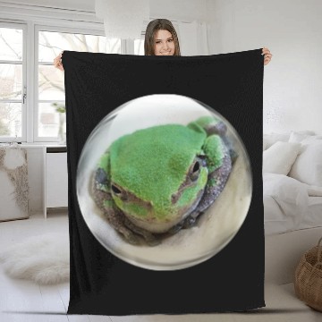 Discover Life In a Bubble Collection - Frog Eyes Looking 4U Fleece Blankets