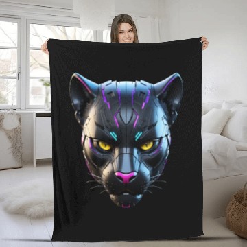 Discover Robot Black Panther Fleece Blankets