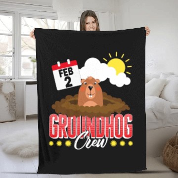 Discover Groundhog Fleece Blankets, Groundhog Crew Predicting Spring