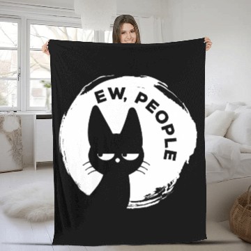 Discover Funny Cat - Ew People Fleece Blankets