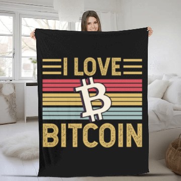 Discover I Love Bitcoin Fleece Blankets