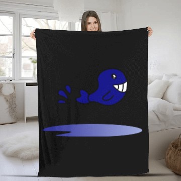 Discover whale Fleece Blankets