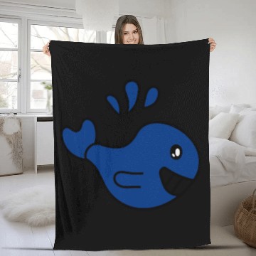 Discover whale Fleece Blankets