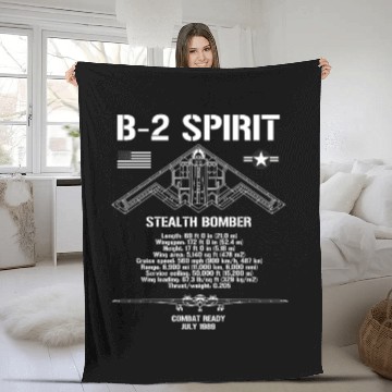 Discover B-2 Spirit Stealth Bomber Specs Military Aircraft Fleece Blankets