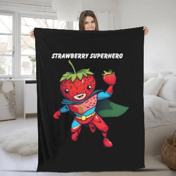 Discover Strawberry Superhero Fleece Blankets