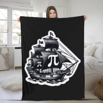 Discover Math Pirate Ship Pi rate ship - Happy Pi Day Fleece Blankets