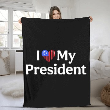 Discover I Love My President 2024 election Fleece Blankets
