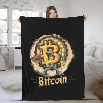 Discover Pi day 3.14 Crypto Bitcoin Math Lover Apple Pie Fleece Blankets