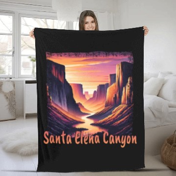 Discover Santa Elena Canyon, Texas, USA, Sunset, Colors, Fleece Blankets