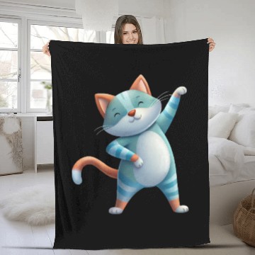 Discover Funny Cat Dabbing A Hilarious Dance Design Fleece Blankets