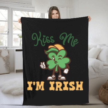 Discover Kiss Me Im Irish St. Patrick's Day Fleece Blankets