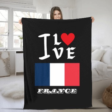 Discover I Love France Fleece Blankets
