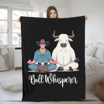 Discover Rodeo Bull Riding Livestock Show Farmer Cattle Fleece Blankets