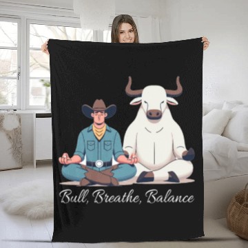 Discover Rodeo Bull Riding Livestock Show Farmer Cattle Fleece Blankets