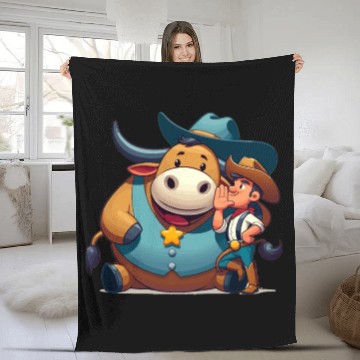 Discover Rodeo Bull Riding Livestock Show Farmer Cattle Fleece Blankets