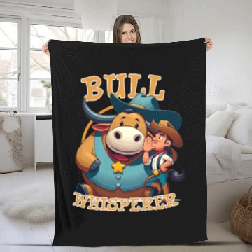 Discover Rodeo Bull Riding Livestock Show Farmer Cattle Fleece Blankets