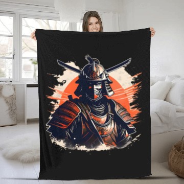 Discover Vintage Samurai Fleece Blankets