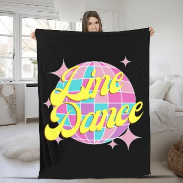 Discover Line dance disco ball in fun neon party colors Fleece Blankets