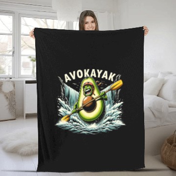 Discover Avokayak Whitewater Kayak Fleece Blankets