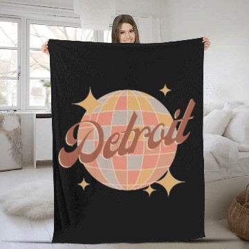 Discover Detroit City michigan Retro Vintage Design Fleece Blankets