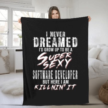 Discover Super Sexy Software Developer Programmer Gift Fleece Blankets