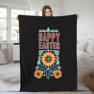 Discover Happy Easter - Native American Design Fleece Blankets
