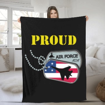 Discover Proud Air Force Mom Fleece Blankets