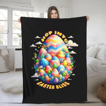 Discover Vibrant Easter Egg Design for a Festive Easter Day Fleece Blankets