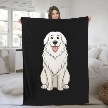 Discover Serene Great Pyrenees Mom - Funny Art Print Fleece Blankets
