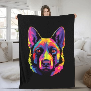 Discover Watercolor Colorful Norwegian Elkhound Fleece Blankets