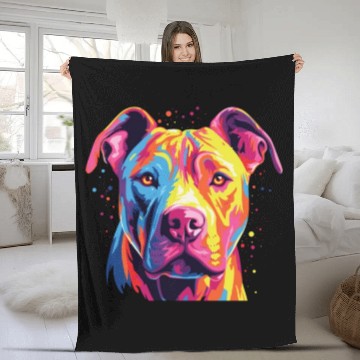 Discover Watercolor Colorful Dogo Argentino Fleece Blankets