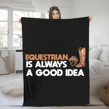 Discover Horse Riding Equestrian Fleece Blankets