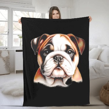 Discover Bulldog Puppy Classic Fleece Blankets