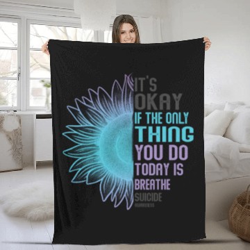 Discover Mental Health Warrior Purple and Teal Fleece Blankets