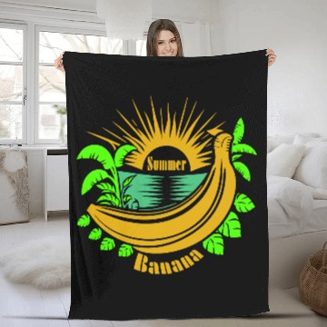 Discover Banana Summer Vector Fleece Blankets Design