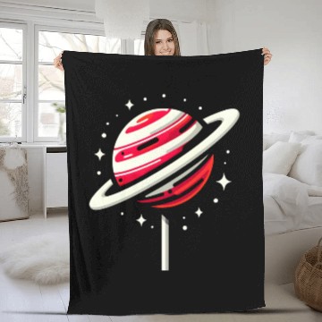 Discover Saturn Planet Lollipop Fleece Blankets