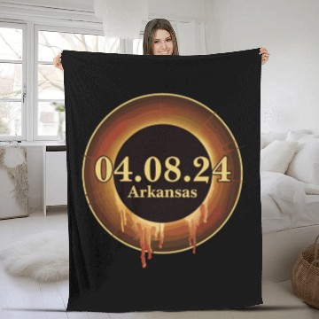 Discover Total Solar Eclipse Path of Totality Arkansas Fleece Blankets