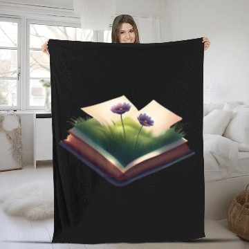 Discover Book and Flower Fleece Blankets