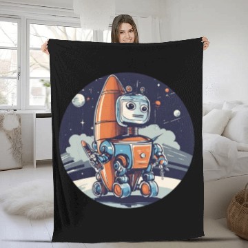 Discover mech robot design crafted Fleece Blankets