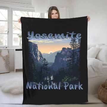 Discover Yosemite Park: Grunge & Natural Wonders Fleece Blankets