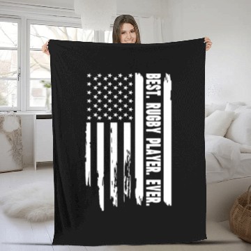 Discover Rugby US Flag Rugby Player - Best Rugby Player Eve Fleece Blankets