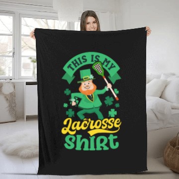 Discover Lacrosse St. Patricks Day My Lucky Lacrosse Outfit Fleece Blankets