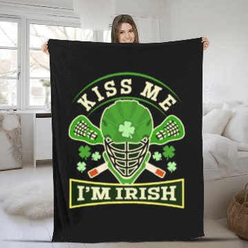 Discover Lacrosse St. Patricks Day Kiss Irish Fleece Blankets