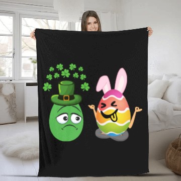 Discover Easter Meets St. Patrick's A Festive Holiday Fusio Fleece Blankets