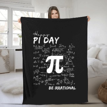 Discover Funny Pi Day Be Irrational Spiral Pi Math 3.14 Fleece Blankets