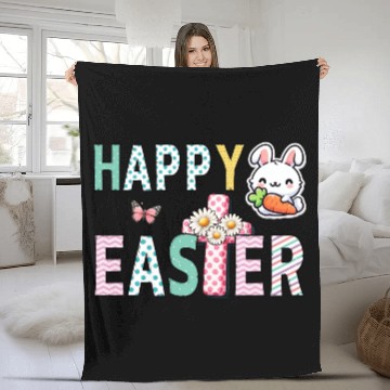 Discover Blossom & Bunny: Easter Celebration Delight! Fleece Blankets
