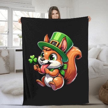 Discover St. Patrick's Cheeky Squirrel Fleece Blankets