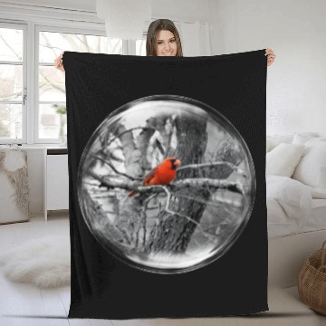 Discover Life in a Bubble Collection -Contrasting Cardinal Fleece Blankets
