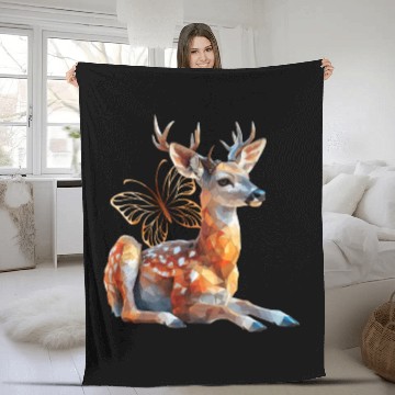 Discover Deer Butterfly Fleece Blankets